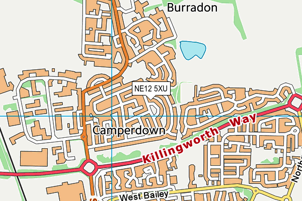 NE12 5XU map - OS VectorMap District (Ordnance Survey)