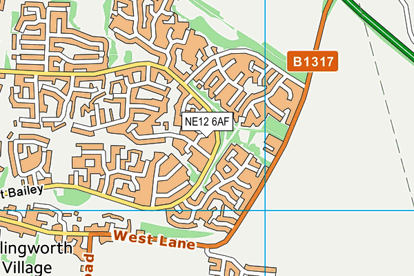 NE12 6AF map - OS VectorMap District (Ordnance Survey) NE12 6AF map - OS VectorMap District (Ordnance Survey)