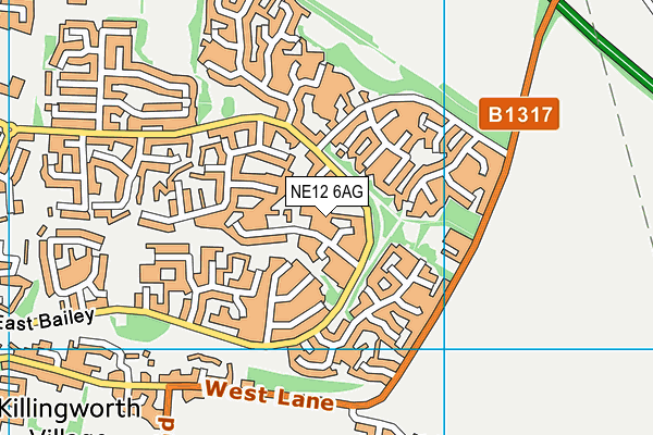 NE12 6AG map - OS VectorMap District (Ordnance Survey) NE12 6AG map - OS VectorMap District (Ordnance Survey)