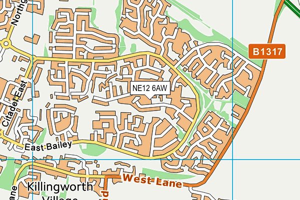 NE12 6AW map - OS VectorMap District (Ordnance Survey) NE12 6AW map - OS VectorMap District (Ordnance Survey)