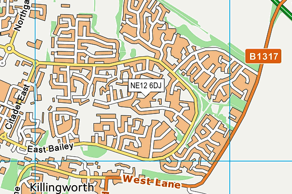 NE12 6DJ map - OS VectorMap District (Ordnance Survey) NE12 6DJ map - OS VectorMap District (Ordnance Survey)