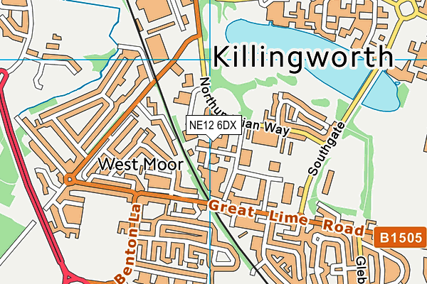 NE12 6DX map - OS VectorMap District (Ordnance Survey) NE12 6DX map - OS VectorMap District (Ordnance Survey)