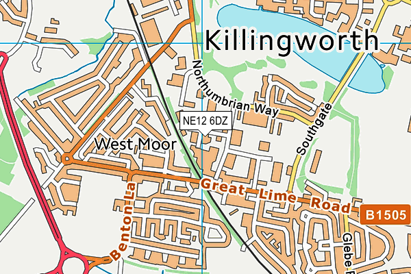 NE12 6DZ map - OS VectorMap District (Ordnance Survey) NE12 6DZ map - OS VectorMap District (Ordnance Survey)