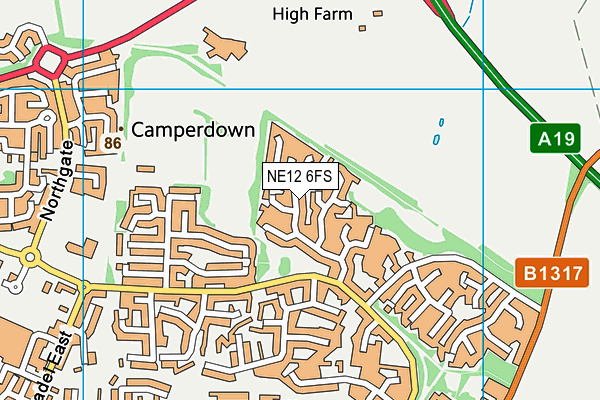 NE12 6FS map - OS VectorMap District (Ordnance Survey) NE12 6FS map - OS VectorMap District (Ordnance Survey)