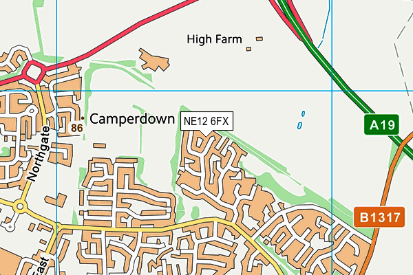 NE12 6FX map - OS VectorMap District (Ordnance Survey) NE12 6FX map - OS VectorMap District (Ordnance Survey)