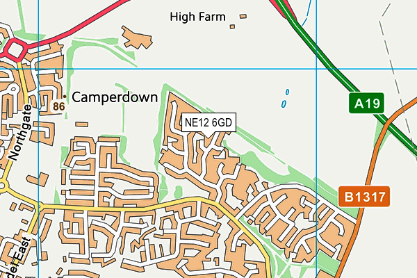 NE12 6GD map - OS VectorMap District (Ordnance Survey) NE12 6GD map - OS VectorMap District (Ordnance Survey)