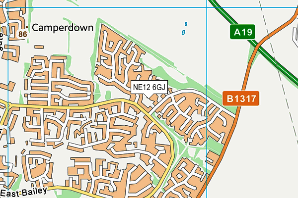 NE12 6GJ map - OS VectorMap District (Ordnance Survey) NE12 6GJ map - OS VectorMap District (Ordnance Survey)
