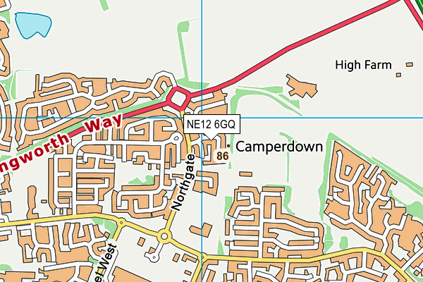 NE12 6GQ map - OS VectorMap District (Ordnance Survey) NE12 6GQ map - OS VectorMap District (Ordnance Survey)