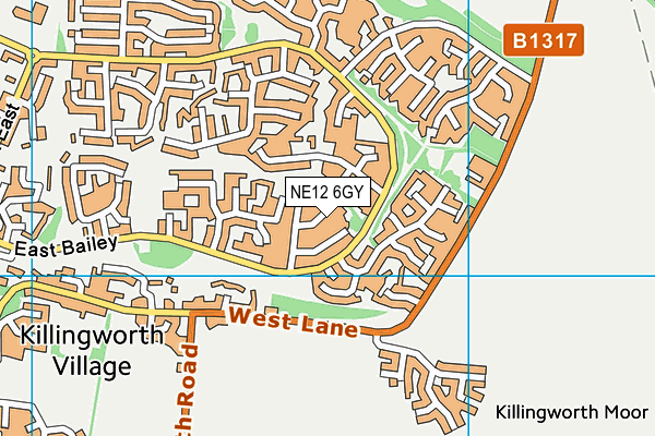 NE12 6GY map - OS VectorMap District (Ordnance Survey) NE12 6GY map - OS VectorMap District (Ordnance Survey)