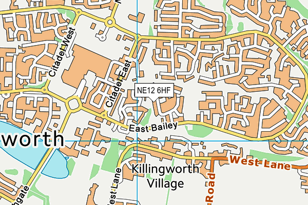 NE12 6HF map - OS VectorMap District (Ordnance Survey)