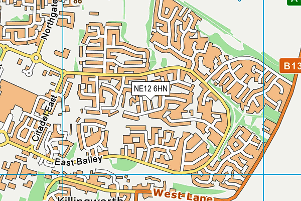 NE12 6HN map - OS VectorMap District (Ordnance Survey) NE12 6HN map - OS VectorMap District (Ordnance Survey)