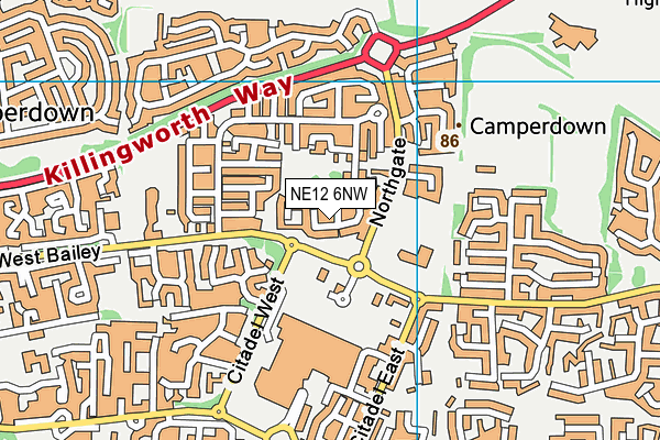 NE12 6NW map - OS VectorMap District (Ordnance Survey) NE12 6NW map - OS VectorMap District (Ordnance Survey)