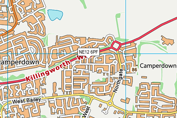 NE12 6PF map - OS VectorMap District (Ordnance Survey) NE12 6PF map - OS VectorMap District (Ordnance Survey)