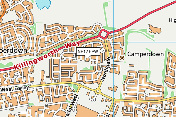 NE12 6PW map - OS VectorMap District (Ordnance Survey) NE12 6PW map - OS VectorMap District (Ordnance Survey)