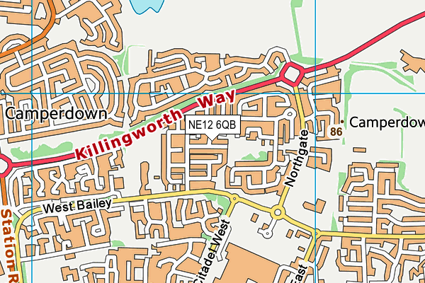 NE12 6QB map - OS VectorMap District (Ordnance Survey) NE12 6QB map - OS VectorMap District (Ordnance Survey)