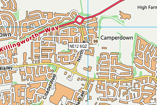 NE12 6QZ map - OS VectorMap District (Ordnance Survey) NE12 6QZ map - OS VectorMap District (Ordnance Survey)