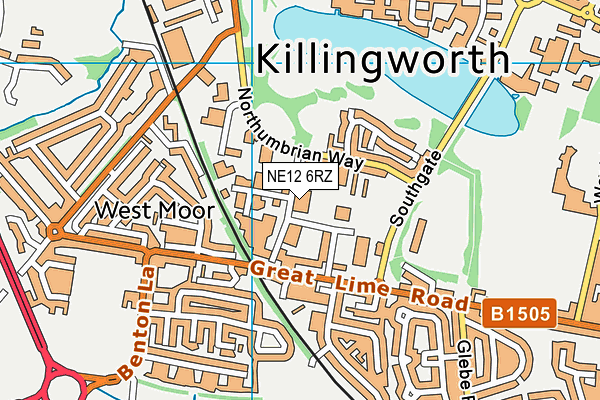 NE12 6RZ map - OS VectorMap District (Ordnance Survey) NE12 6RZ map - OS VectorMap District (Ordnance Survey)