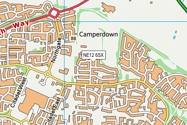 NE12 6SX map - OS VectorMap District (Ordnance Survey) NE12 6SX map - OS VectorMap District (Ordnance Survey)