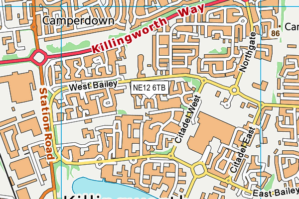 NE12 6TB map - OS VectorMap District (Ordnance Survey) NE12 6TB map - OS VectorMap District (Ordnance Survey)