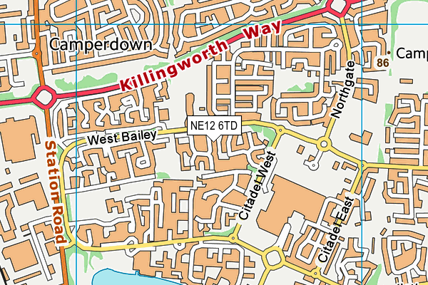 NE12 6TD map - OS VectorMap District (Ordnance Survey) NE12 6TD map - OS VectorMap District (Ordnance Survey)