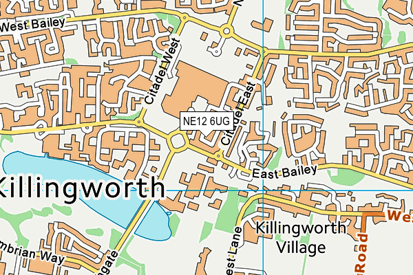NE12 6UG map - OS VectorMap District (Ordnance Survey)