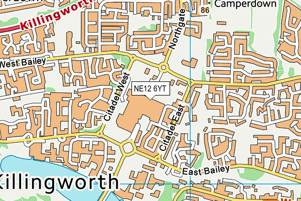 NE12 6YT map - OS VectorMap District (Ordnance Survey) NE12 6YT map - OS VectorMap District (Ordnance Survey)