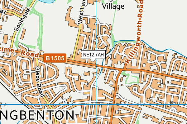 NE12 7AH map - OS VectorMap District (Ordnance Survey)
