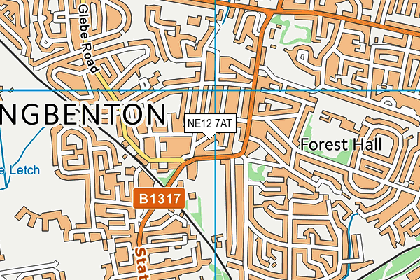 NE12 7AT map - OS VectorMap District (Ordnance Survey)