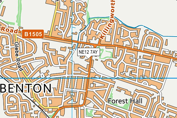 NE12 7AY map - OS VectorMap District (Ordnance Survey) NE12 7AY map - OS VectorMap District (Ordnance Survey)