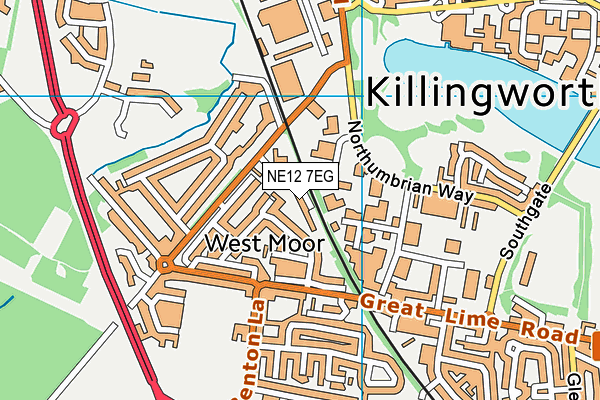 NE12 7EG map - OS VectorMap District (Ordnance Survey) NE12 7EG map - OS VectorMap District (Ordnance Survey)
