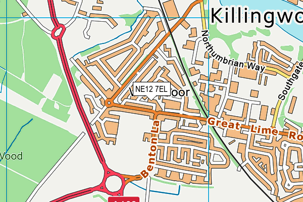 NE12 7EL map - OS VectorMap District (Ordnance Survey) NE12 7EL map - OS VectorMap District (Ordnance Survey)