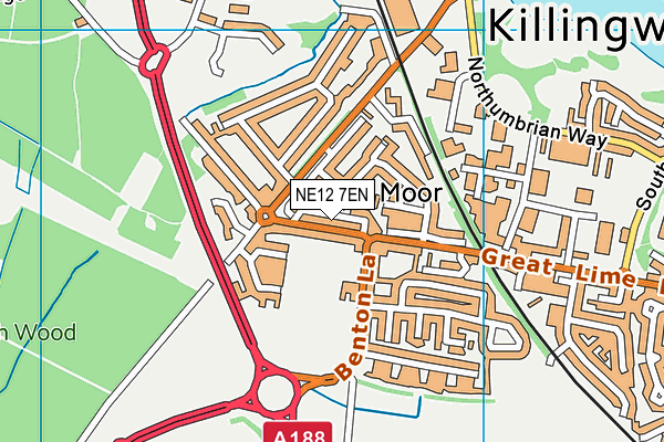 NE12 7EN map - OS VectorMap District (Ordnance Survey) NE12 7EN map - OS VectorMap District (Ordnance Survey)