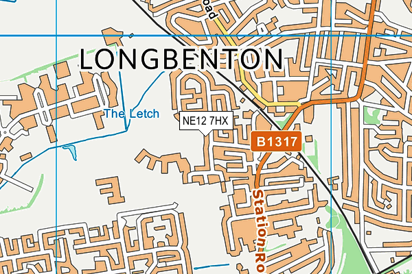 NE12 7HX map - OS VectorMap District (Ordnance Survey) NE12 7HX map - OS VectorMap District (Ordnance Survey)