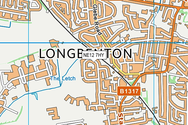 NE12 7HY map - OS VectorMap District (Ordnance Survey)