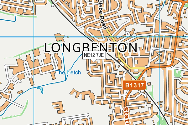 NE12 7JE map - OS VectorMap District (Ordnance Survey) NE12 7JE map - OS VectorMap District (Ordnance Survey)