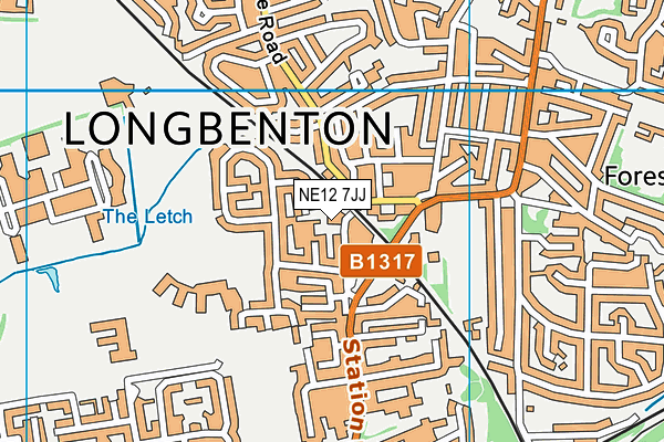 NE12 7JJ map - OS VectorMap District (Ordnance Survey) NE12 7JJ map - OS VectorMap District (Ordnance Survey)