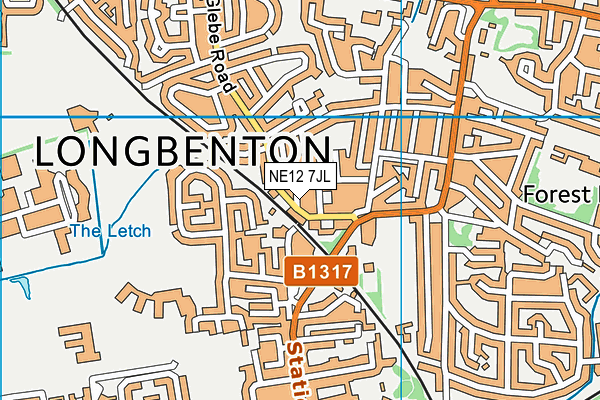 NE12 7JL map - OS VectorMap District (Ordnance Survey) NE12 7JL map - OS VectorMap District (Ordnance Survey)