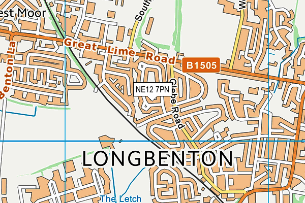 NE12 7PN map - OS VectorMap District (Ordnance Survey)