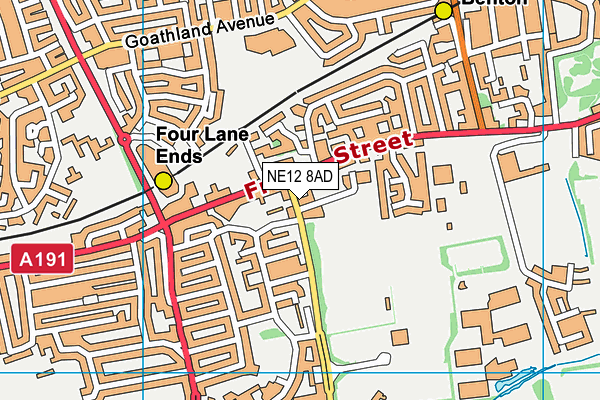NE12 8AD map - OS VectorMap District (Ordnance Survey) NE12 8AD map - OS VectorMap District (Ordnance Survey)