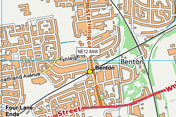 NE12 8AW map - OS VectorMap District (Ordnance Survey) NE12 8AW map - OS VectorMap District (Ordnance Survey)