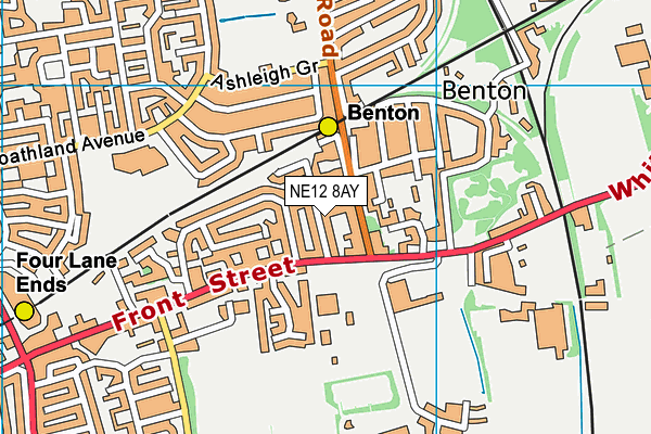 NE12 8AY map - OS VectorMap District (Ordnance Survey) NE12 8AY map - OS VectorMap District (Ordnance Survey)