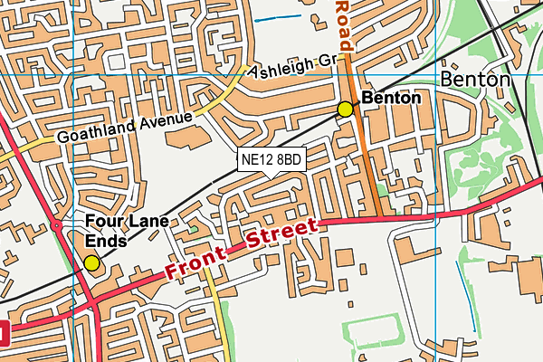 NE12 8BD map - OS VectorMap District (Ordnance Survey)