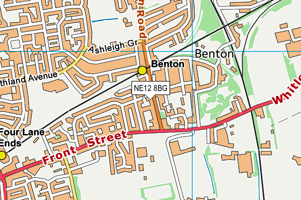 NE12 8BG map - OS VectorMap District (Ordnance Survey)