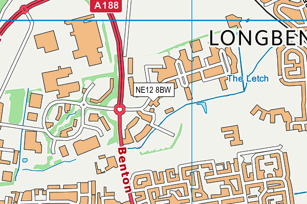 NE12 8BW map - OS VectorMap District (Ordnance Survey)