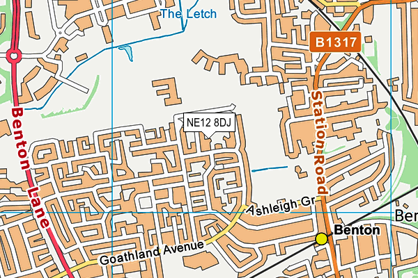 NE12 8DJ map - OS VectorMap District (Ordnance Survey) NE12 8DJ map - OS VectorMap District (Ordnance Survey)