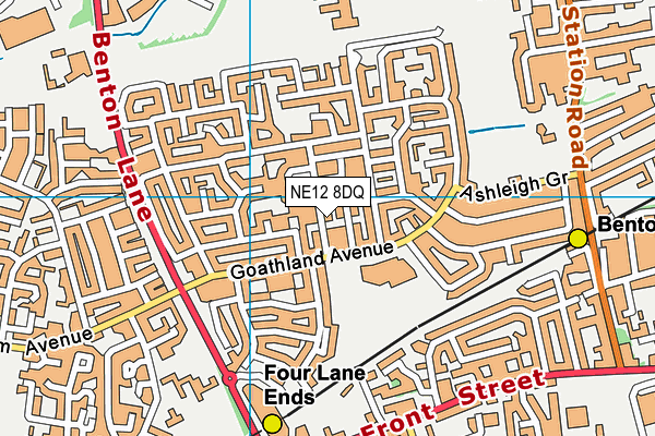 NE12 8DQ map - OS VectorMap District (Ordnance Survey) NE12 8DQ map - OS VectorMap District (Ordnance Survey)