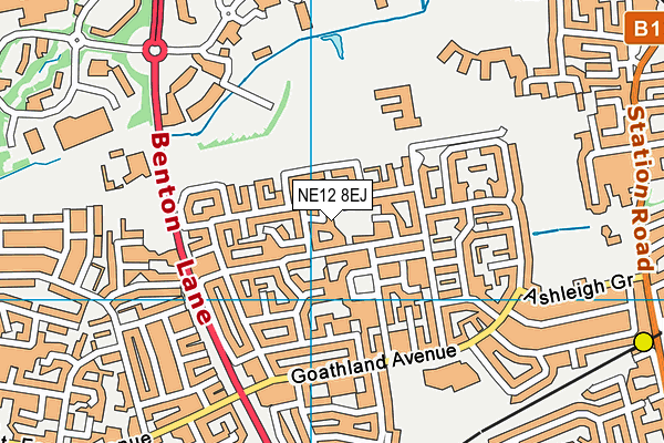NE12 8EJ map - OS VectorMap District (Ordnance Survey) NE12 8EJ map - OS VectorMap District (Ordnance Survey)