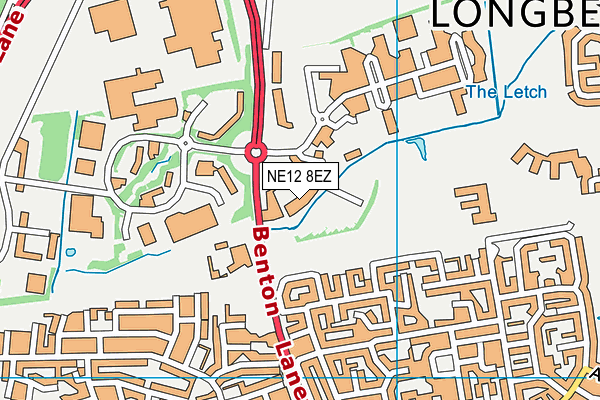 NE12 8EZ map - OS VectorMap District (Ordnance Survey)