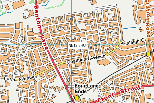 NE12 8HU map - OS VectorMap District (Ordnance Survey)