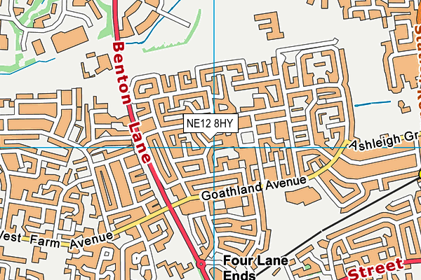 NE12 8HY map - OS VectorMap District (Ordnance Survey) NE12 8HY map - OS VectorMap District (Ordnance Survey)